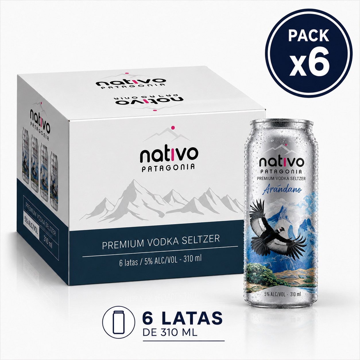 Arándano Vodka Seltzer 6 x 310 ml
